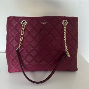 Kate Spade Quilted Burgundy Tote